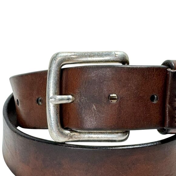 Vintage Tommy Hilfiger Men’s Leather Belt USA Made Sz 36 Walnut Brown - Picture 3 of 11